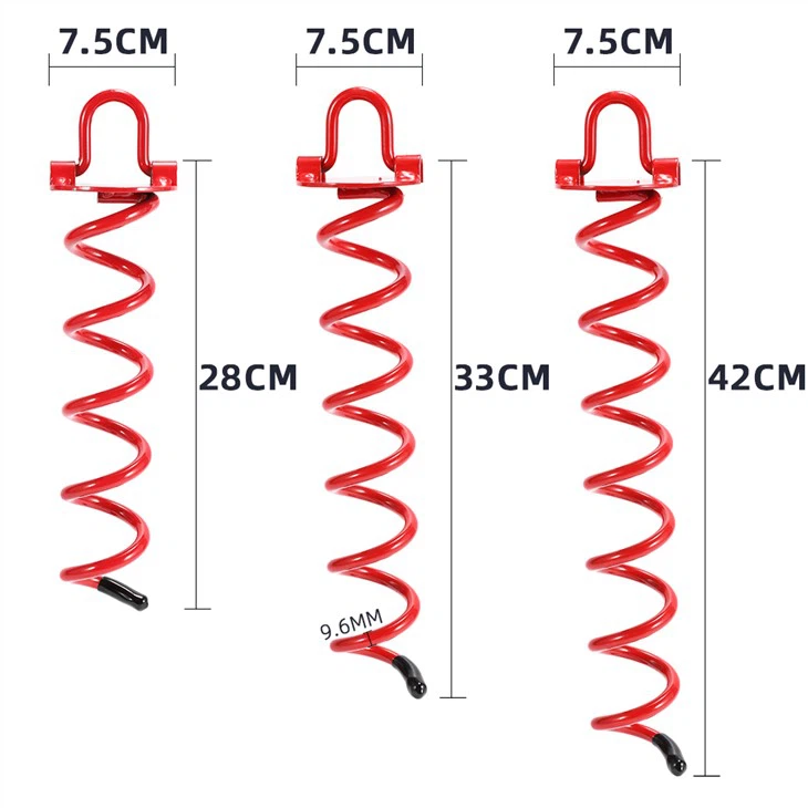 Spiral Ground Anchor With Carabiner Hook